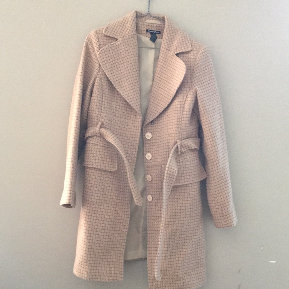 Pink Plaid Trench Coat